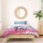 Personalised Bumbunga Lake Australia Bedding Set Pink Salt Lake Loch-eel Monster