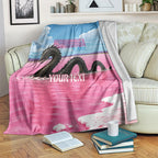 Personalised Bumbunga Lake Australia Blanket Pink Salt Lake Loch-eel Monster