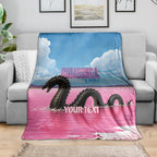 Personalised Bumbunga Lake Australia Blanket Pink Salt Lake Loch-eel Monster