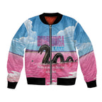 Personalised Bumbunga Lake Australia Bomber Jacket Pink Salt Lake Loch-eel Monster