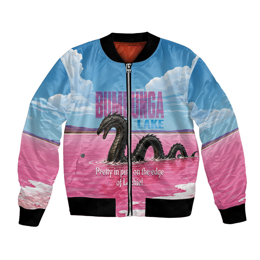 Personalised Bumbunga Lake Australia Bomber Jacket Pink Salt Lake Loch-eel Monster