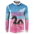 Personalised Bumbunga Lake Australia Button Sweatshirt Pink Salt Lake Loch-eel Monster