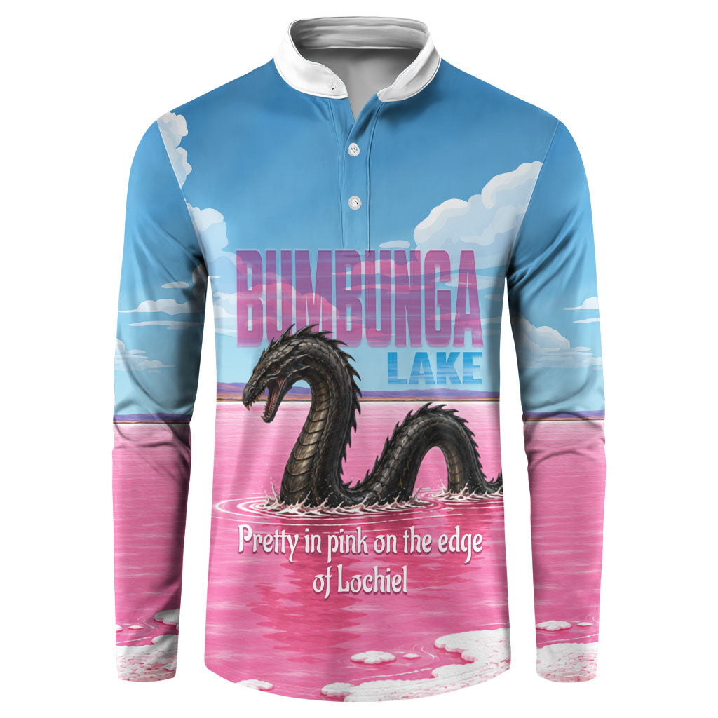 Personalised Bumbunga Lake Australia Button Sweatshirt Pink Salt Lake Loch-eel Monster