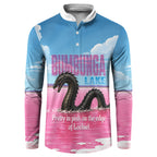 Personalised Bumbunga Lake Australia Button Sweatshirt Pink Salt Lake Loch-eel Monster