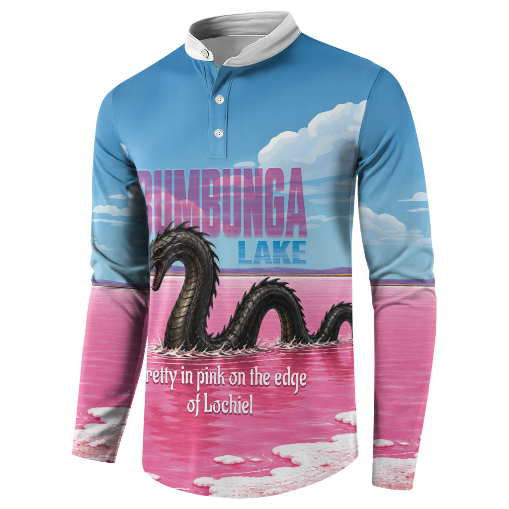 Personalised Bumbunga Lake Australia Button Sweatshirt Pink Salt Lake Loch-eel Monster