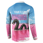 Personalised Bumbunga Lake Australia Button Sweatshirt Pink Salt Lake Loch-eel Monster
