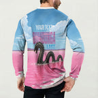 Personalised Bumbunga Lake Australia Button Sweatshirt Pink Salt Lake Loch-eel Monster