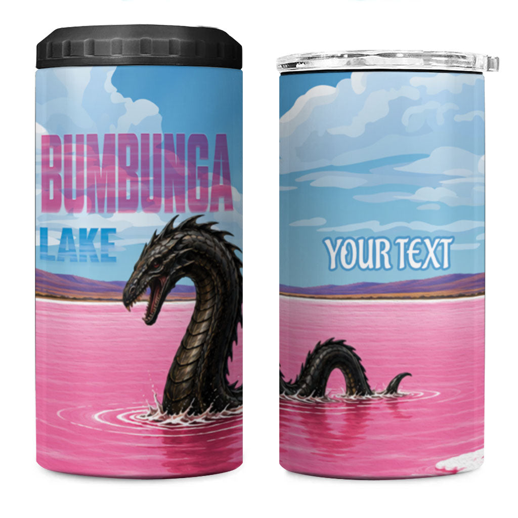 Personalised Bumbunga Lake Australia 4 in 1 Can Cooler Tumbler Pink Salt Lake Loch-eel Monster