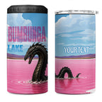 Personalised Bumbunga Lake Australia 4 in 1 Can Cooler Tumbler Pink Salt Lake Loch-eel Monster