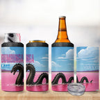 Personalised Bumbunga Lake Australia 4 in 1 Can Cooler Tumbler Pink Salt Lake Loch-eel Monster