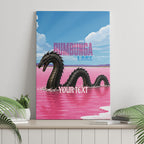 Personalised Bumbunga Lake Australia Canvas Wall Art Pink Salt Lake Loch-eel Monster