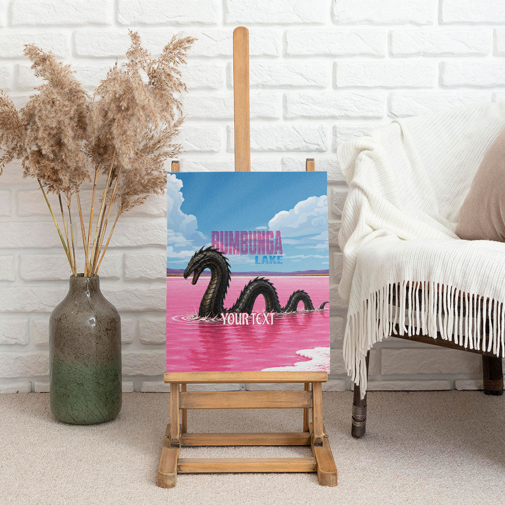 Personalised Bumbunga Lake Australia Canvas Wall Art Pink Salt Lake Loch-eel Monster