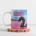 Personalised Bumbunga Lake Australia Ceramic Mug Pink Salt Lake Loch-eel Monster
