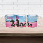 Personalised Bumbunga Lake Australia Ceramic Mug Pink Salt Lake Loch-eel Monster
