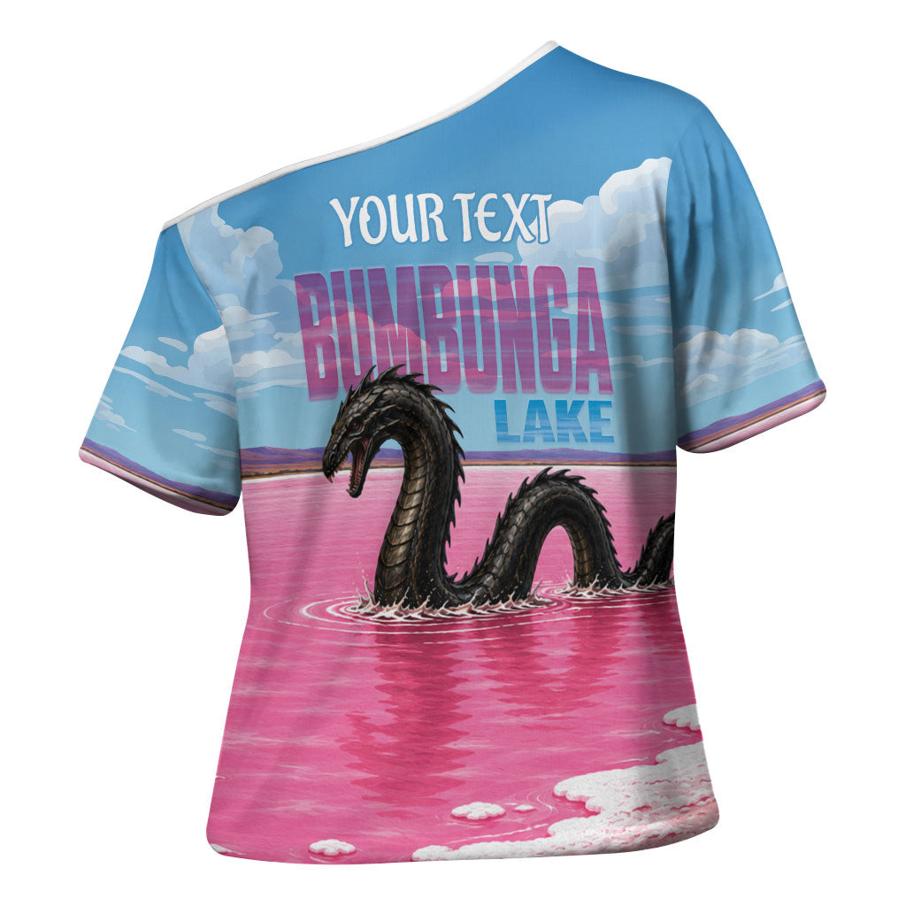Personalised Bumbunga Lake Australia Cross Shoulder Shirt Pink Salt Lake Loch-eel Monster