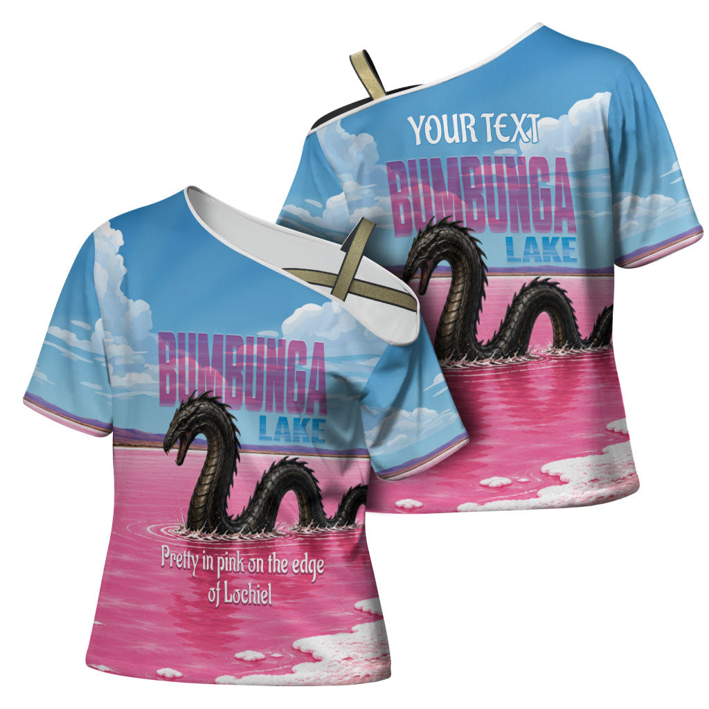 Personalised Bumbunga Lake Australia Cross Shoulder Shirt Pink Salt Lake Loch-eel Monster