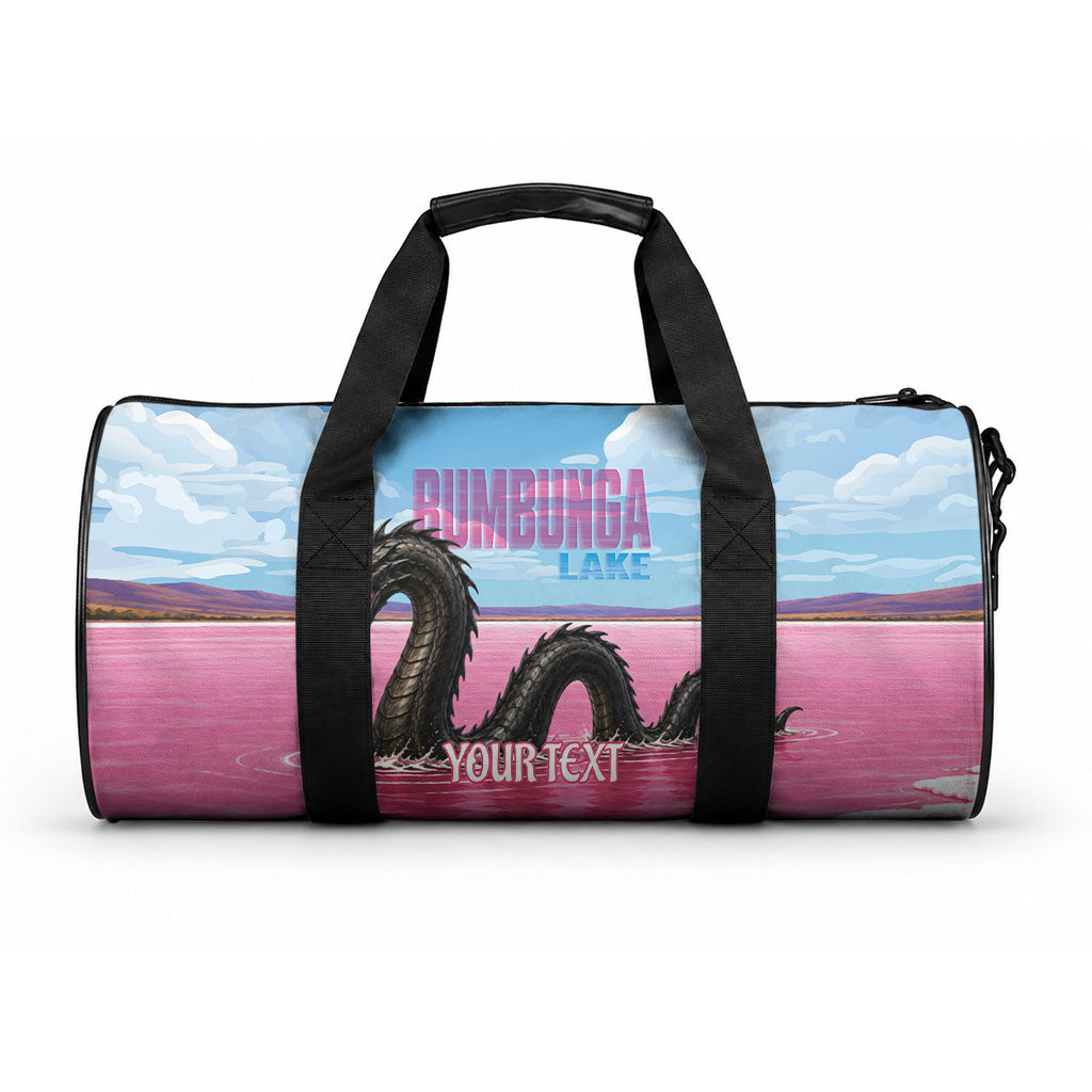 Personalised Bumbunga Lake Australia Duffle Bag Pink Salt Lake Loch-eel Monster