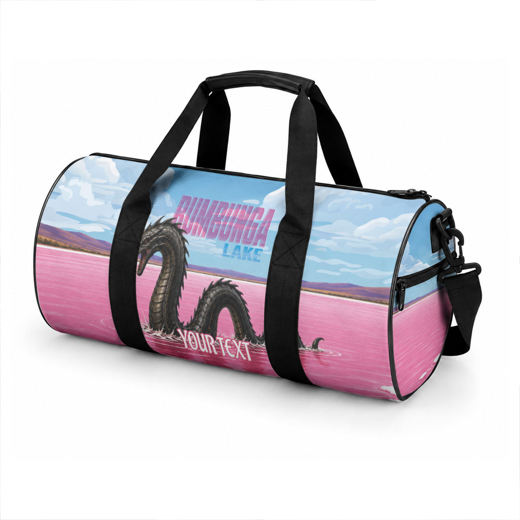 Personalised Bumbunga Lake Australia Duffle Bag Pink Salt Lake Loch-eel Monster