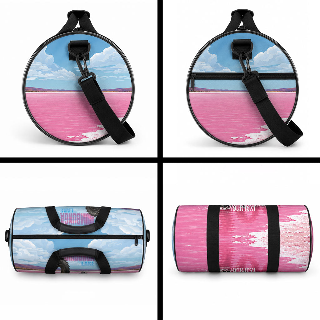 Personalised Bumbunga Lake Australia Duffle Bag Pink Salt Lake Loch-eel Monster