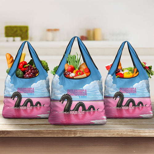 Personalised Bumbunga Lake Australia Grocery Bag Pink Salt Lake Loch-eel Monster