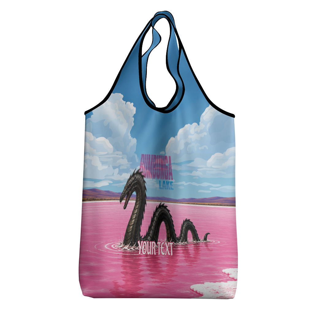 Personalised Bumbunga Lake Australia Grocery Bag Pink Salt Lake Loch-eel Monster