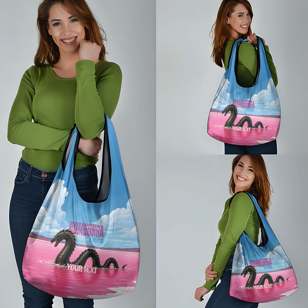 Personalised Bumbunga Lake Australia Grocery Bag Pink Salt Lake Loch-eel Monster