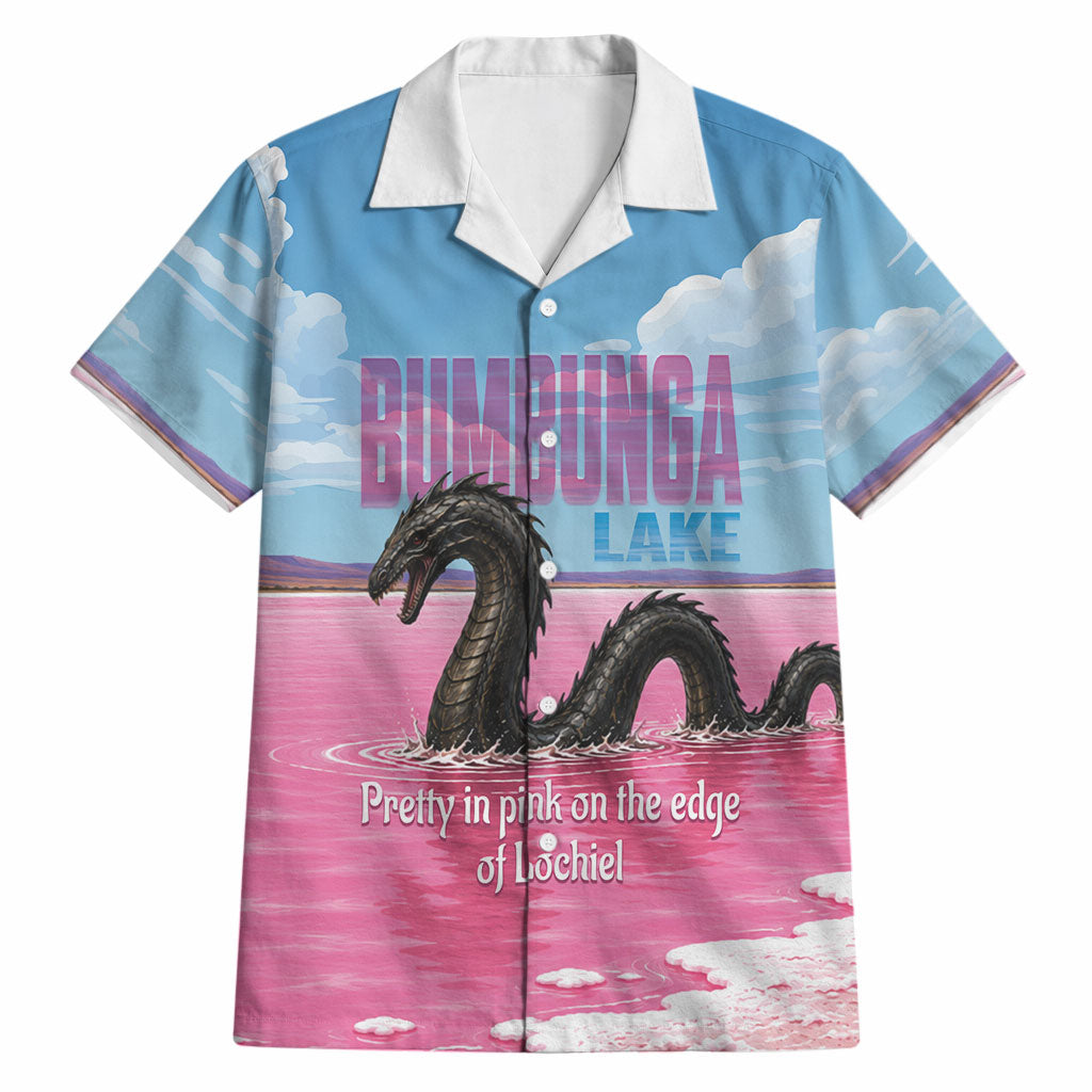 Personalised Bumbunga Lake Australia Hawaiian Shirt Pink Salt Lake Loch-eel Monster