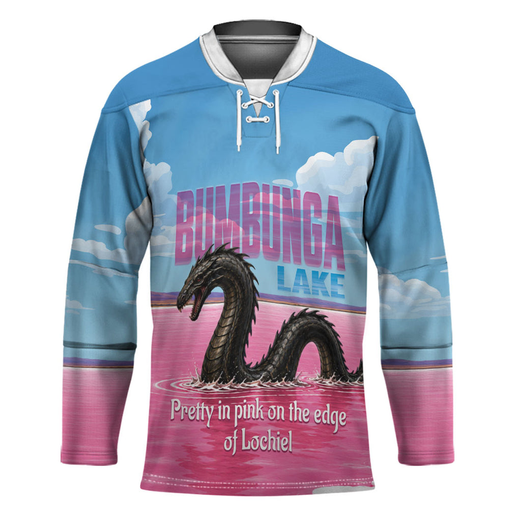 Personalised Bumbunga Lake Australia Hockey Jersey Pink Salt Lake Loch-eel Monster
