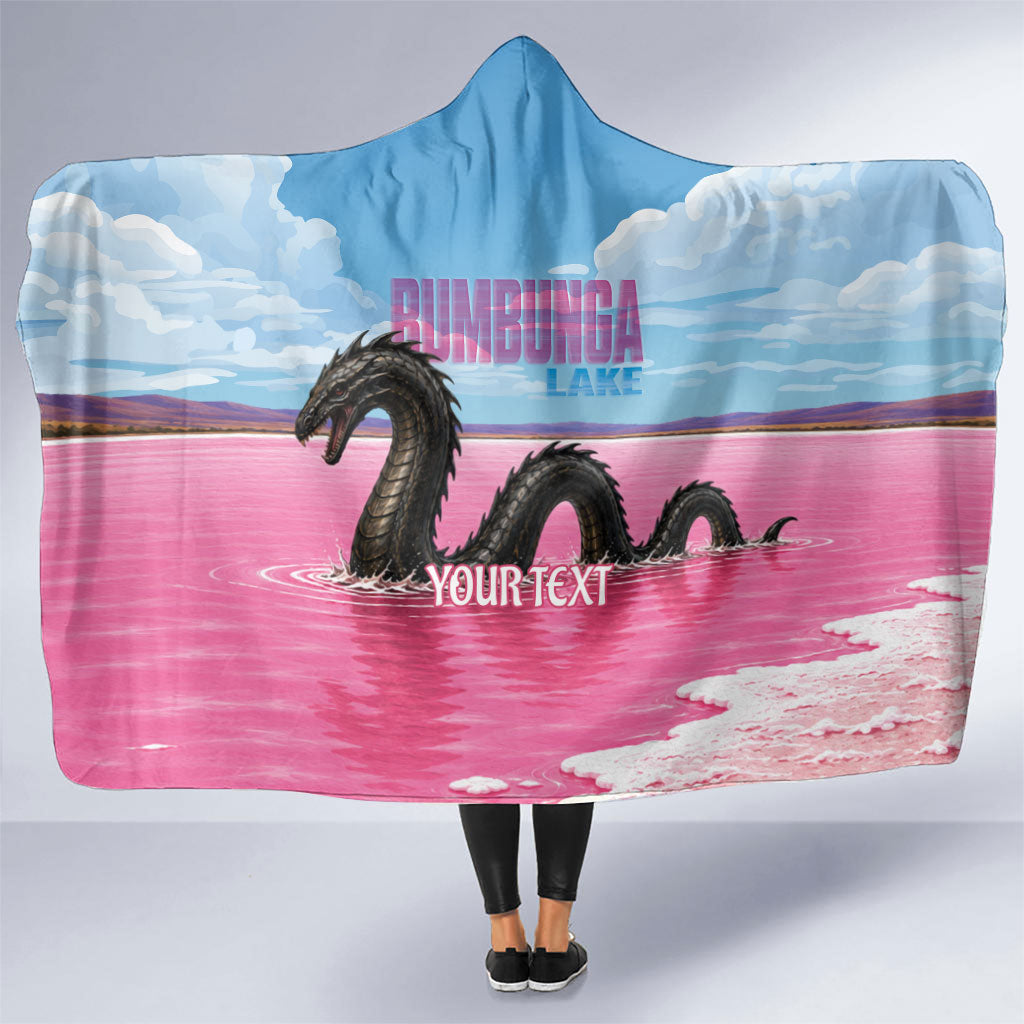 Personalised Bumbunga Lake Australia Hooded Blanket Pink Salt Lake Loch-eel Monster