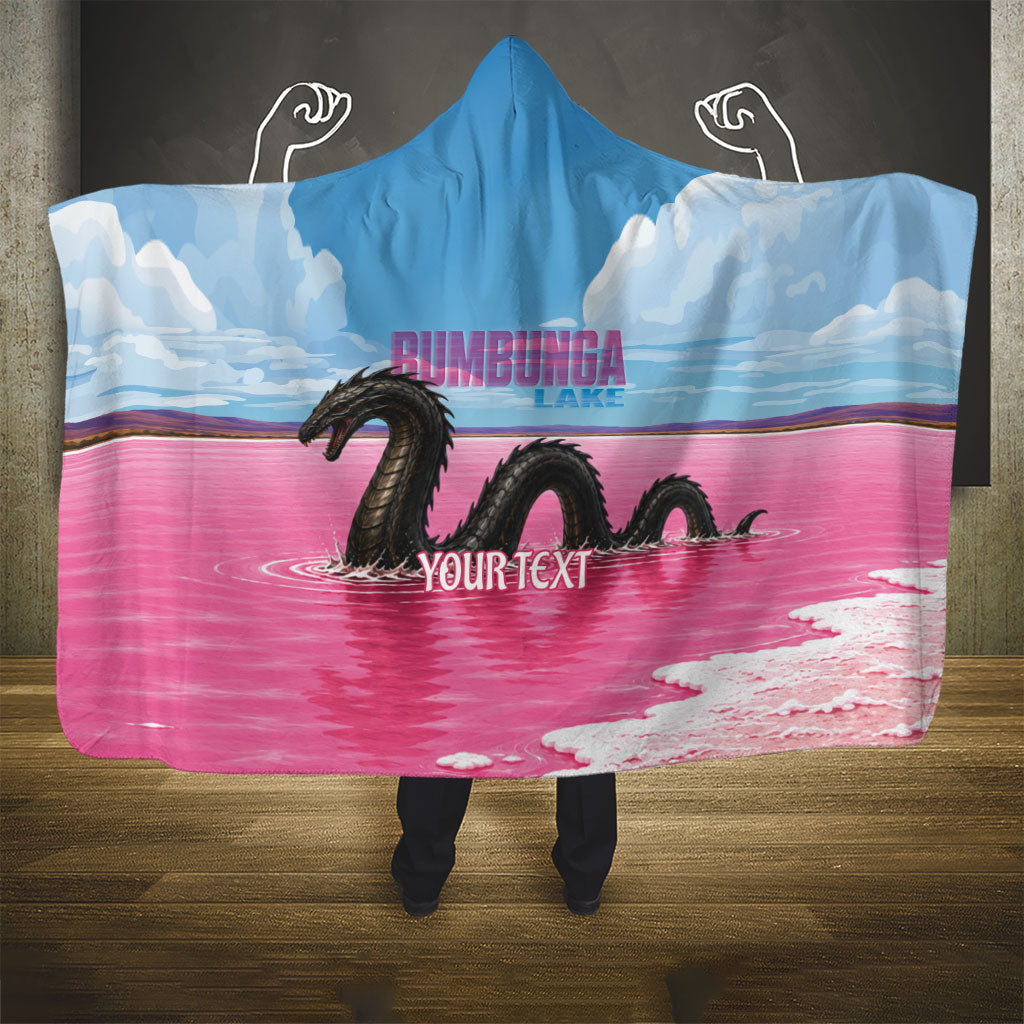 Personalised Bumbunga Lake Australia Hooded Blanket Pink Salt Lake Loch-eel Monster