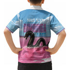 Personalised Bumbunga Lake Australia Kid Hawaiian Shirt Pink Salt Lake Loch-eel Monster