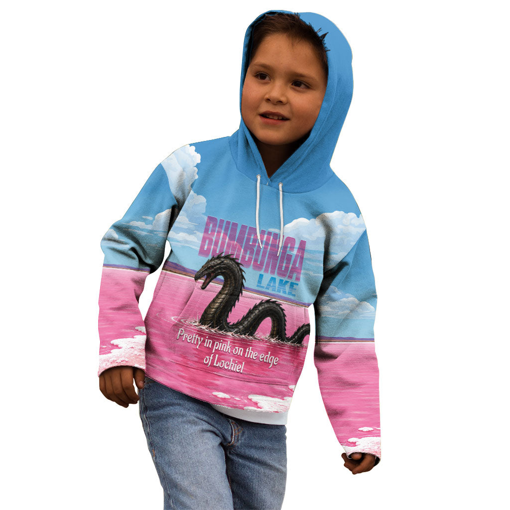 Personalised Bumbunga Lake Australia Kid Hoodie Pink Salt Lake Loch-eel Monster