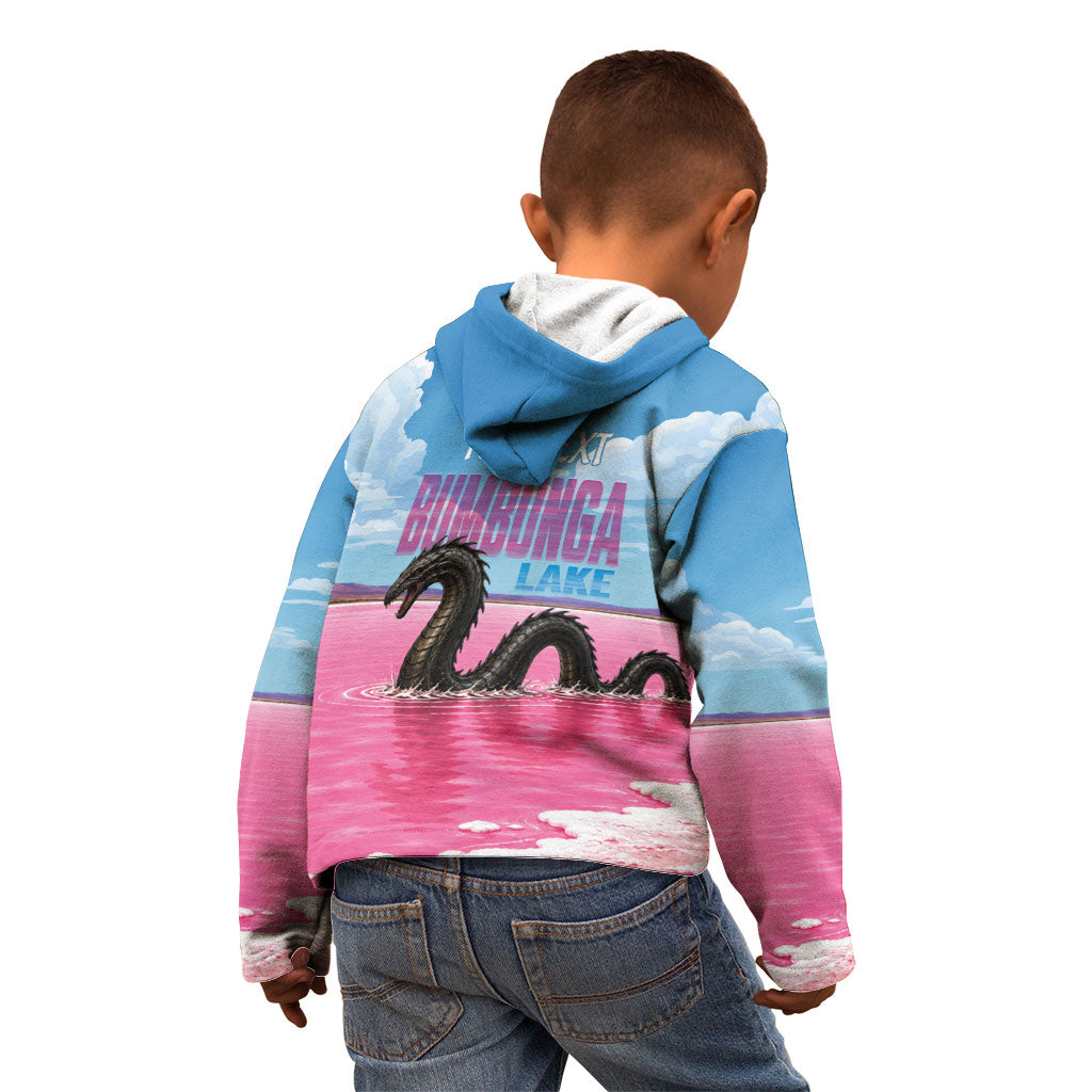 Personalised Bumbunga Lake Australia Kid Hoodie Pink Salt Lake Loch-eel Monster