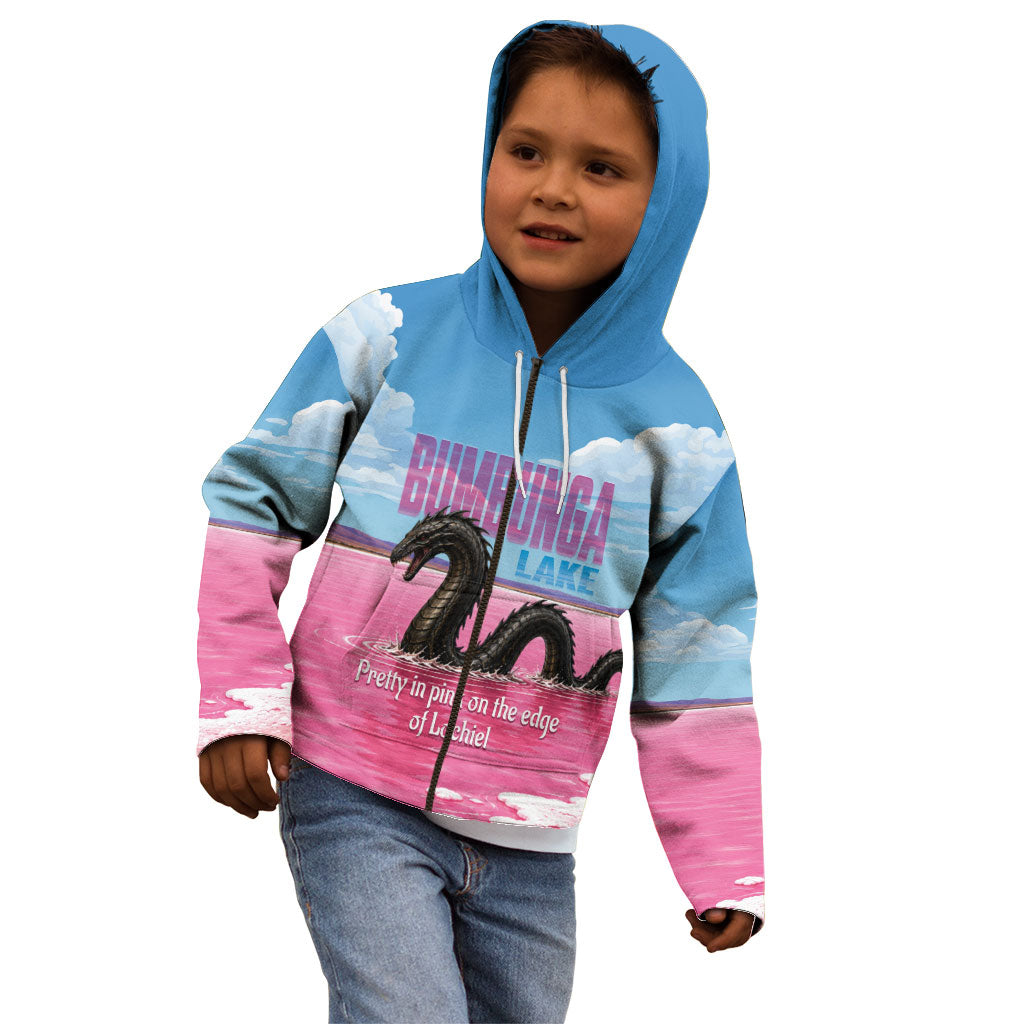 Personalised Bumbunga Lake Australia Kid Hoodie Pink Salt Lake Loch-eel Monster