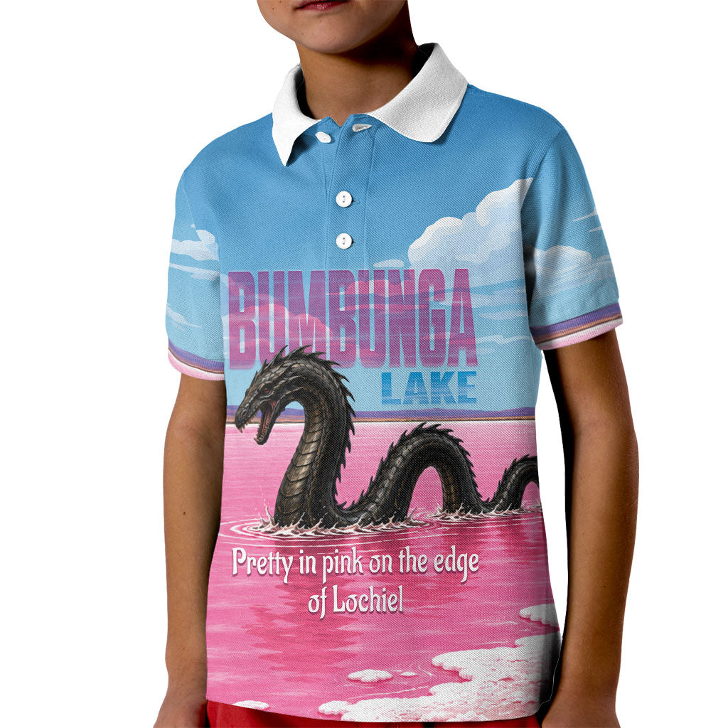 Personalised Bumbunga Lake Australia Kid Polo Shirt Pink Salt Lake Loch-eel Monster