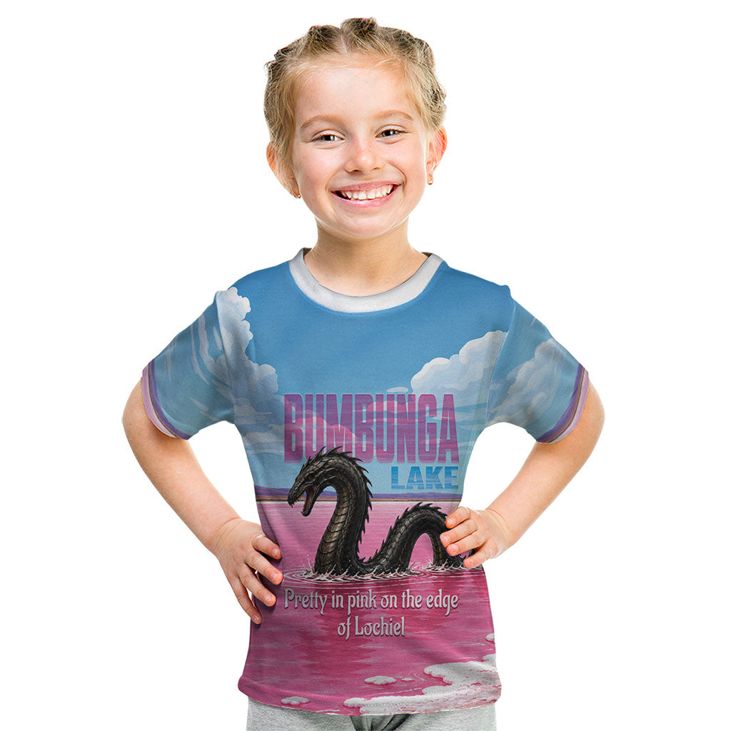 Personalised Bumbunga Lake Australia Kid T Shirt Pink Salt Lake Loch-eel Monster