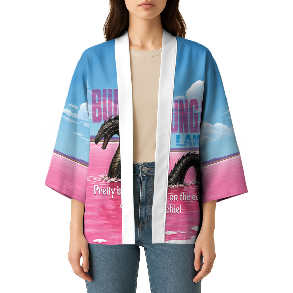 Personalised Bumbunga Lake Australia Kimono Pink Salt Lake Loch-eel Monster