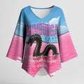 Personalised Bumbunga Lake Australia Kimono Sleeve Blouse Pink Salt Lake Loch-eel Monster