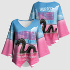 Personalised Bumbunga Lake Australia Kimono Sleeve Blouse Pink Salt Lake Loch-eel Monster