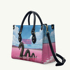 Personalised Bumbunga Lake Australia Leather Bag Pink Salt Lake Loch-eel Monster