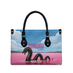 Personalised Bumbunga Lake Australia Leather Bag Pink Salt Lake Loch-eel Monster