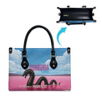 Personalised Bumbunga Lake Australia Leather Bag Pink Salt Lake Loch-eel Monster