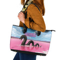 Personalised Bumbunga Lake Australia Leather Tote Bag Pink Salt Lake Loch-eel Monster
