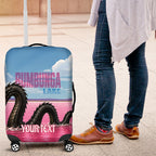 Personalised Bumbunga Lake Australia Luggage Cover Pink Salt Lake Loch-eel Monster