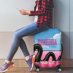 Personalised Bumbunga Lake Australia Luggage Cover Pink Salt Lake Loch-eel Monster
