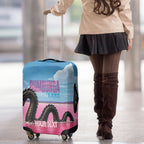 Personalised Bumbunga Lake Australia Luggage Cover Pink Salt Lake Loch-eel Monster