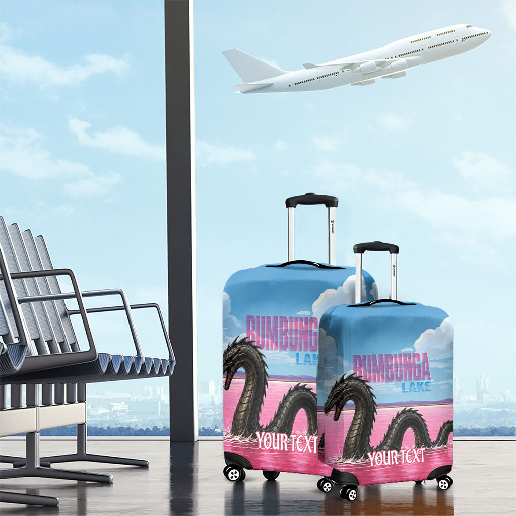 Personalised Bumbunga Lake Australia Luggage Cover Pink Salt Lake Loch-eel Monster