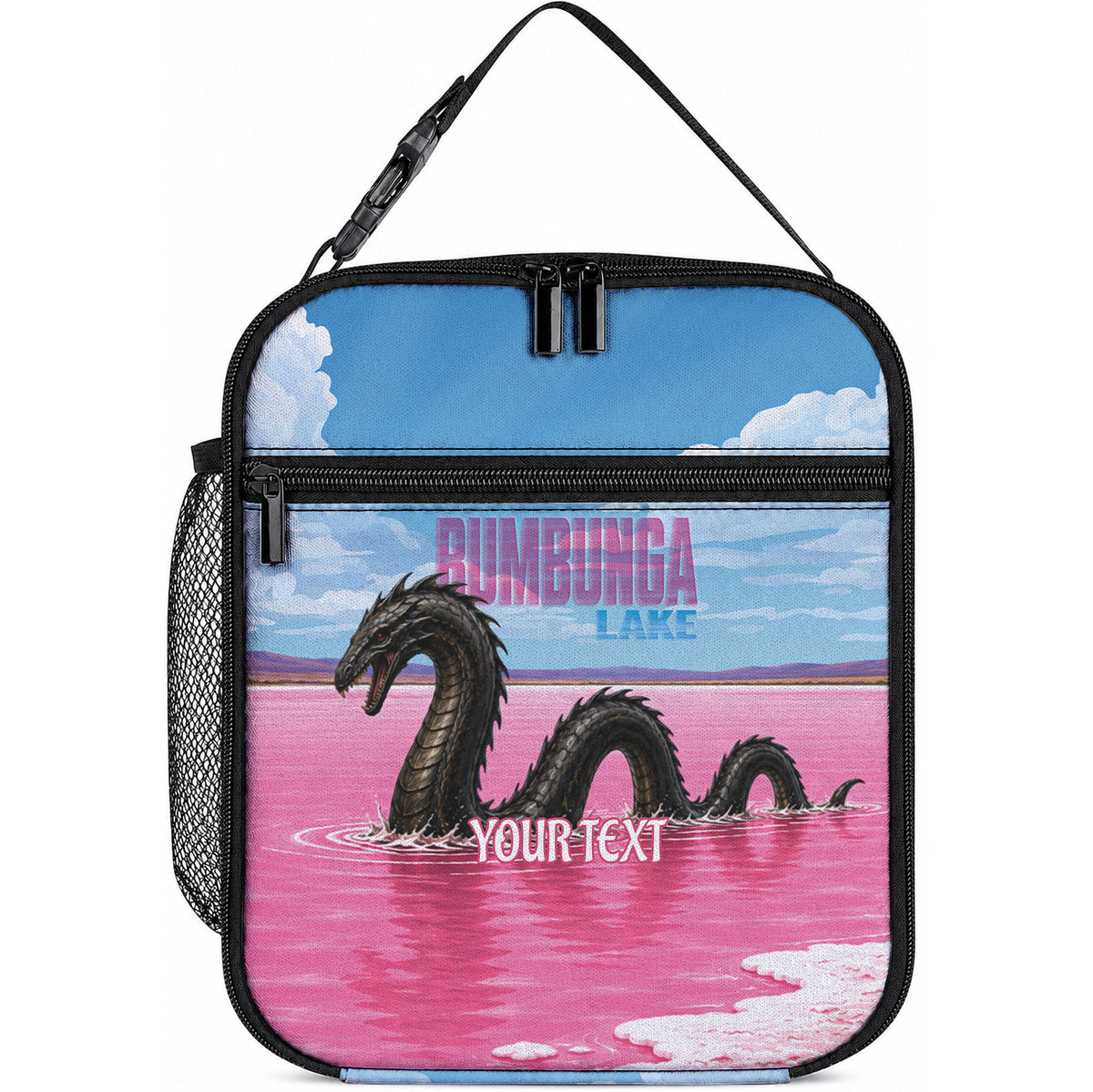 Personalised Bumbunga Lake Australia Lunch Bag Pink Salt Lake Loch-eel Monster