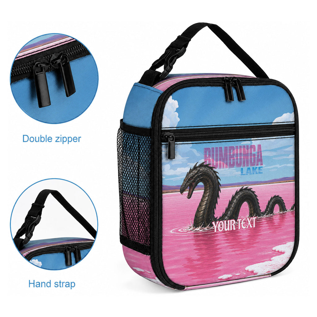 Personalised Bumbunga Lake Australia Lunch Bag Pink Salt Lake Loch-eel Monster