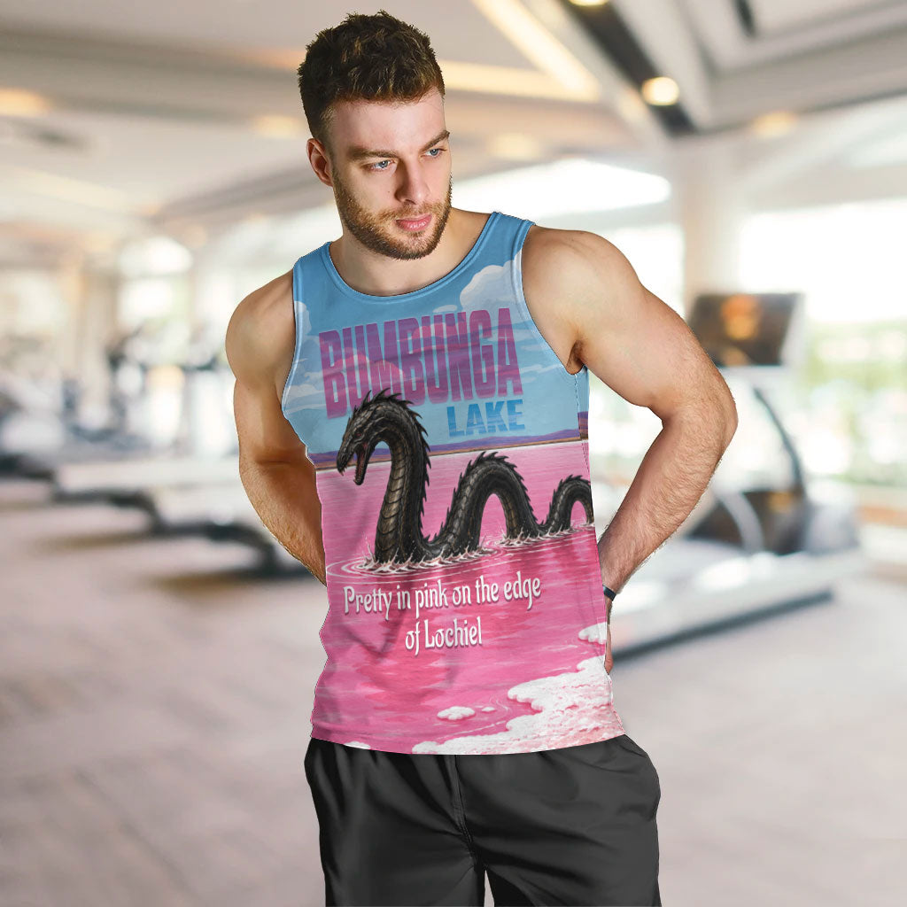 Personalised Bumbunga Lake Australia Men Tank Top Pink Salt Lake Loch-eel Monster